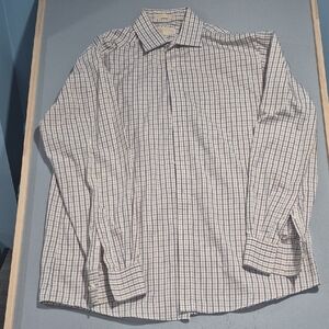 Michael Kors Men's Plaid Shirt - Blue and White